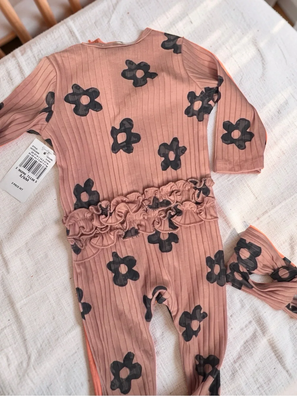 NWT Jessica Simpson Baby Floral Footie & Headband Set 3–6M